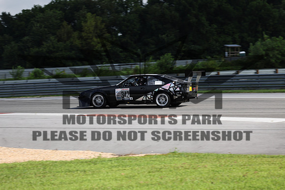 black and white race car number 342-5