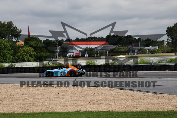 blue and orangerace car number 7_